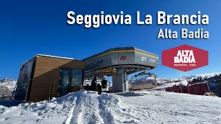 Seggiovia veloce nel paradisiaco mondo dell'altopiano dell'Alta Badia