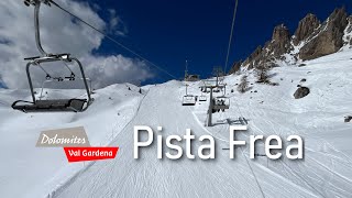 Pista che regala un bellissimo panorama sul Sella