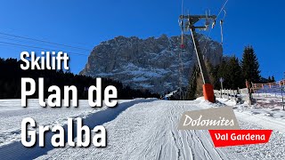 Comodo skilift per sciare sulle piste della Val Gardena in tutto relax