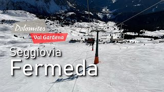 Seggiovia principale della skiarea del Seceda in Val Gardena